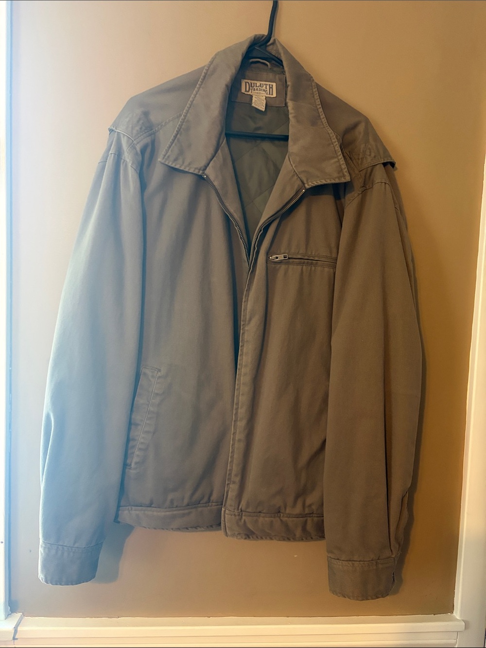 Duluth Trading Co Men's Light Brown Zip-Front Shirt Jacket